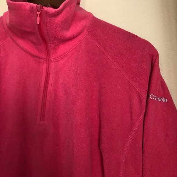 Columbia womans lightweight fleece pull over quarter zip jacket hoodie-large - Picture 3 of 5